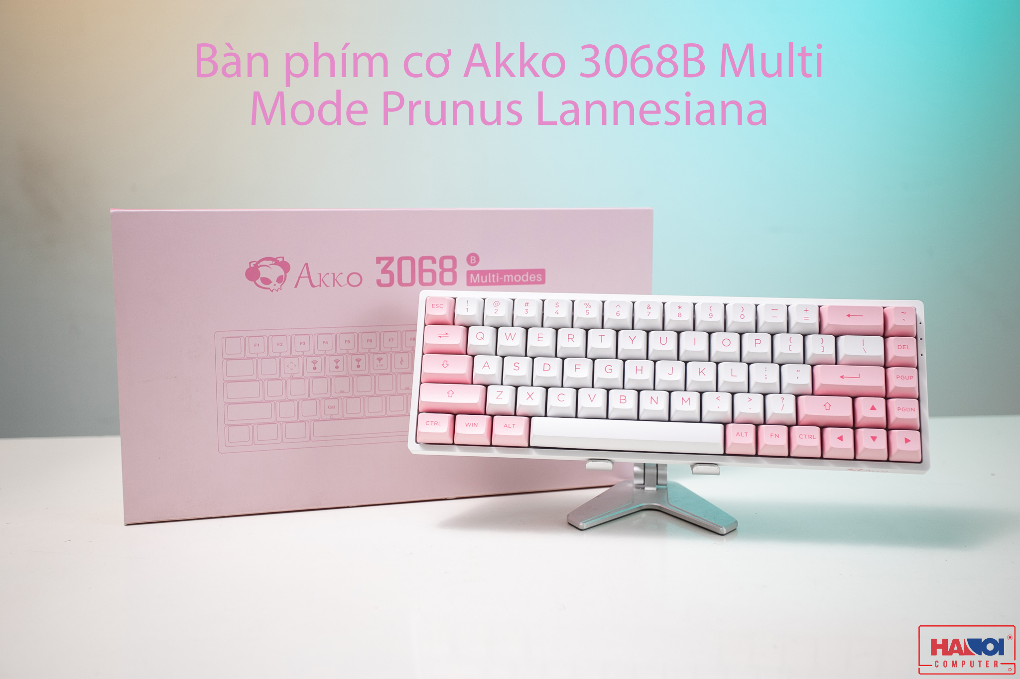 Bàn phím cơ Không dây Akko 3068B Multi Mode Prunus Lannesiana Pink sw (Akko CS Jelly/USB/RGB/Hotswap) 1