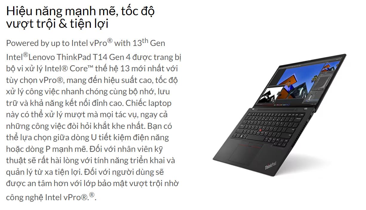 Laptop Lenovo Thinkpad T14 Gen 4 Ảnh 1