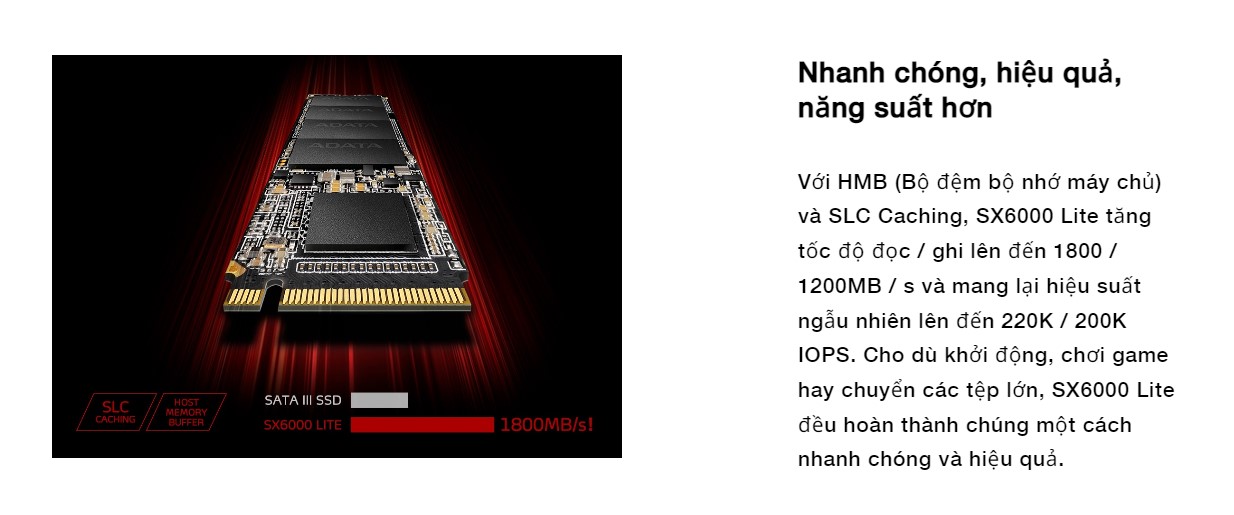 Ổ cứng SSD Adata SX6000NP Lite  M.2 2280 PCIe NVMe Gen 3x4 