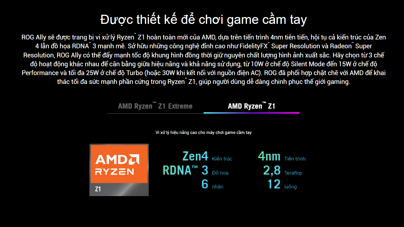 Máy chơi game cầm tay Asus ROG Ally - AMD Ryzen Z1 9