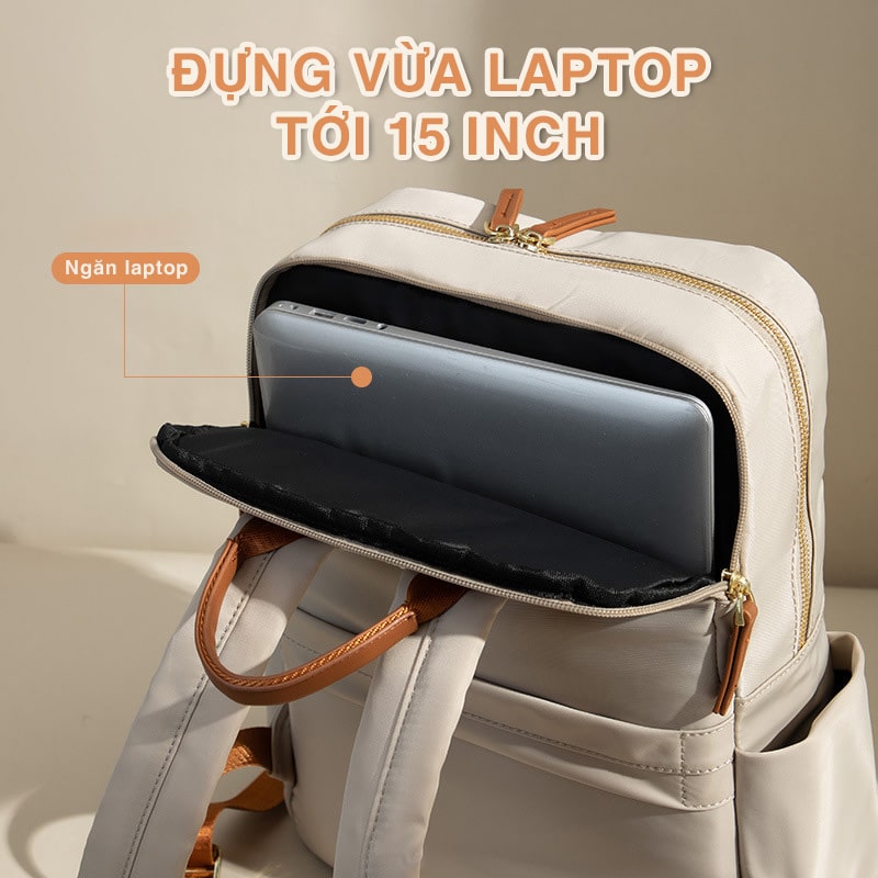 Balo laptop nữ thời trang 14 inch GUBAG GB-BL64 Màu be
