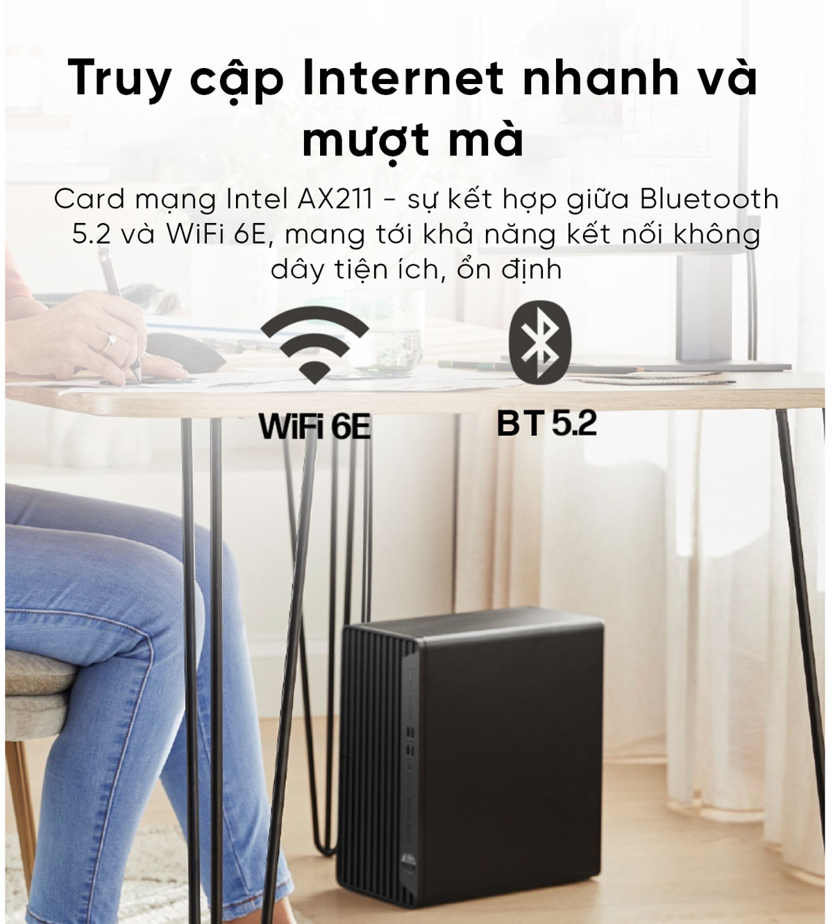 HP EliteDesk 800 G9 SFF 8U8M4PA trang bị công nghệ kết nối không dây