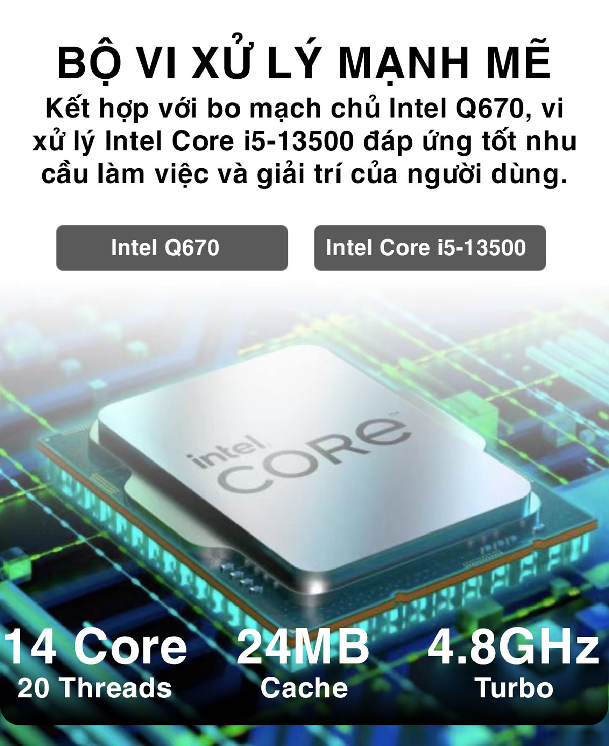 Vi xử lý mạnh mẽ của PC HP EliteDesk 800 G9 Small Form Factor 8U8M4PA