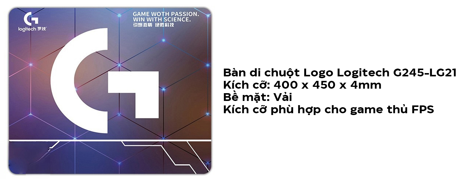 Bàn di chuột Logo Logitech G245-LG21 400 x 450 x 4mm