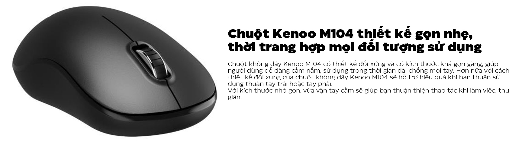 Chuột không dây Kenoo M104 Đen (USB)