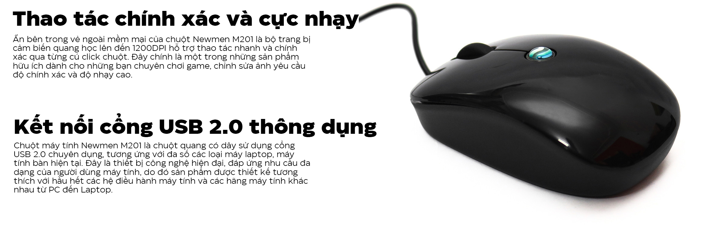 Chuột Newmen M201 Black USB