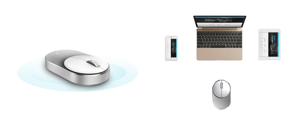 Chuột không dây Rapoo M600 Silent màu hồng (USB/Bluetooth) có thể kết nối đến nhiều thiết bị