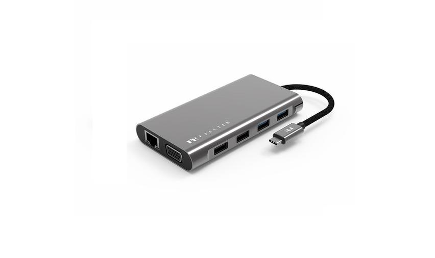 Bộ chuyển đổi 11 trong 1 Feeltek HBC011ZZC206 (từ usb type c sang hdmi + vga + usb3.0 + usb2.0 + sd + micro sd + rj45) 1 