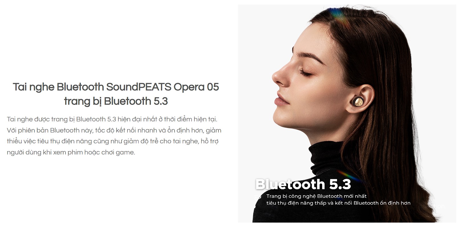 Tai nghe Bluetooth Soundpeats Opera 05 Đen