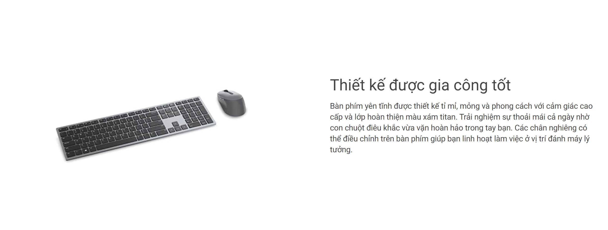 Bộ Bàn phím chuột không dây Dell KM7321W đen (USB/Bluetooth)
