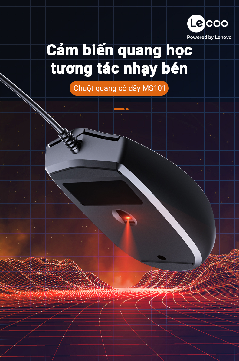 Chuột Lecoo MS101 đen (USB)