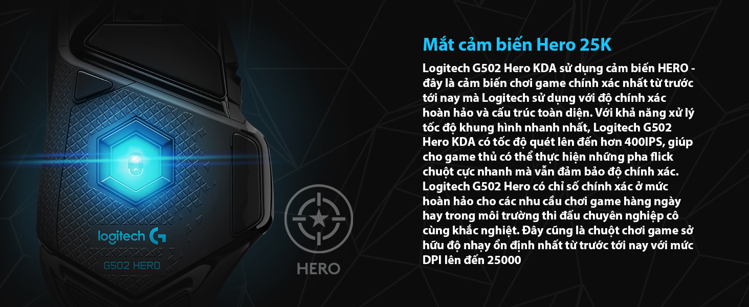 Chuột Logitech G502 Hero KDA (USB/RGB/Đen trắng) 2