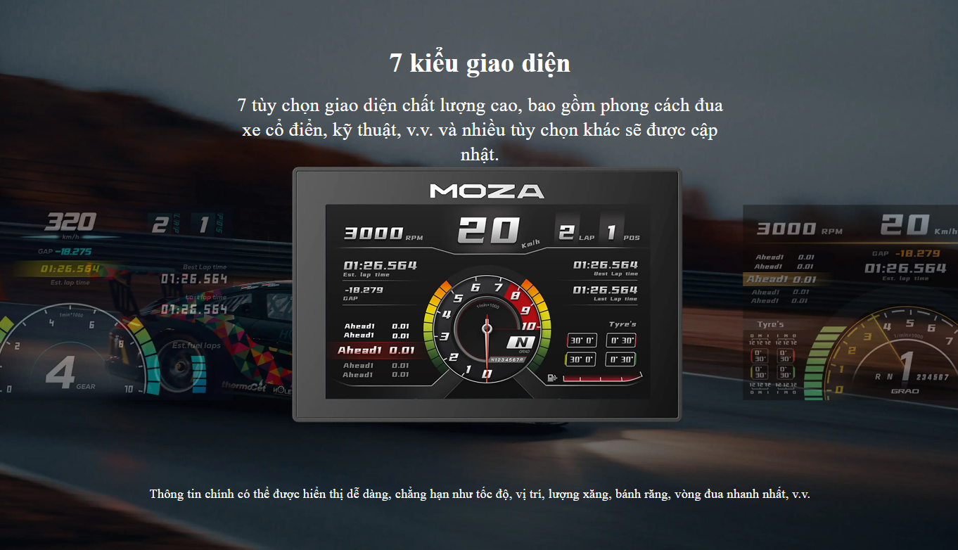 Bảng hiển thị kỹ thuật số Moza CM Racing 8