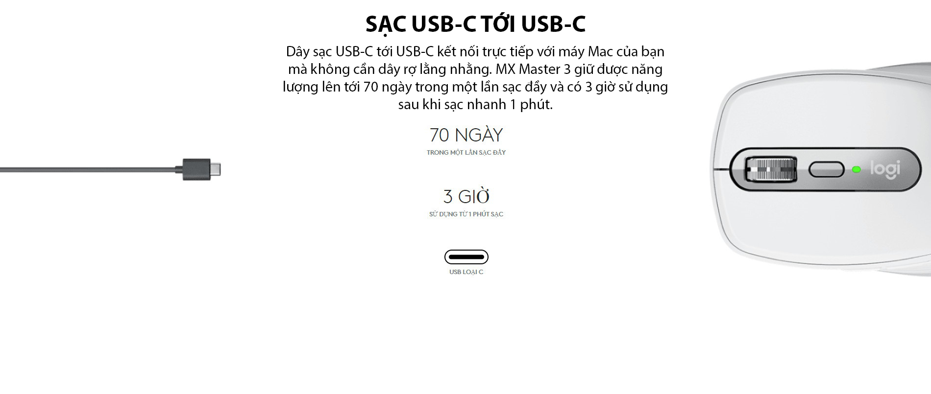 Chuột không dây Logitech MX Anywhere 3 Pale Grey (MAC) (USB/Bluetooth) 5