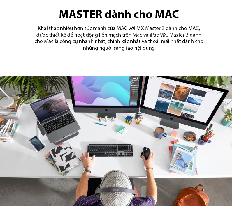 Chuột không dây Logitech MX Master 3 (MAC) (USB/Bluetooth/Đen) 1