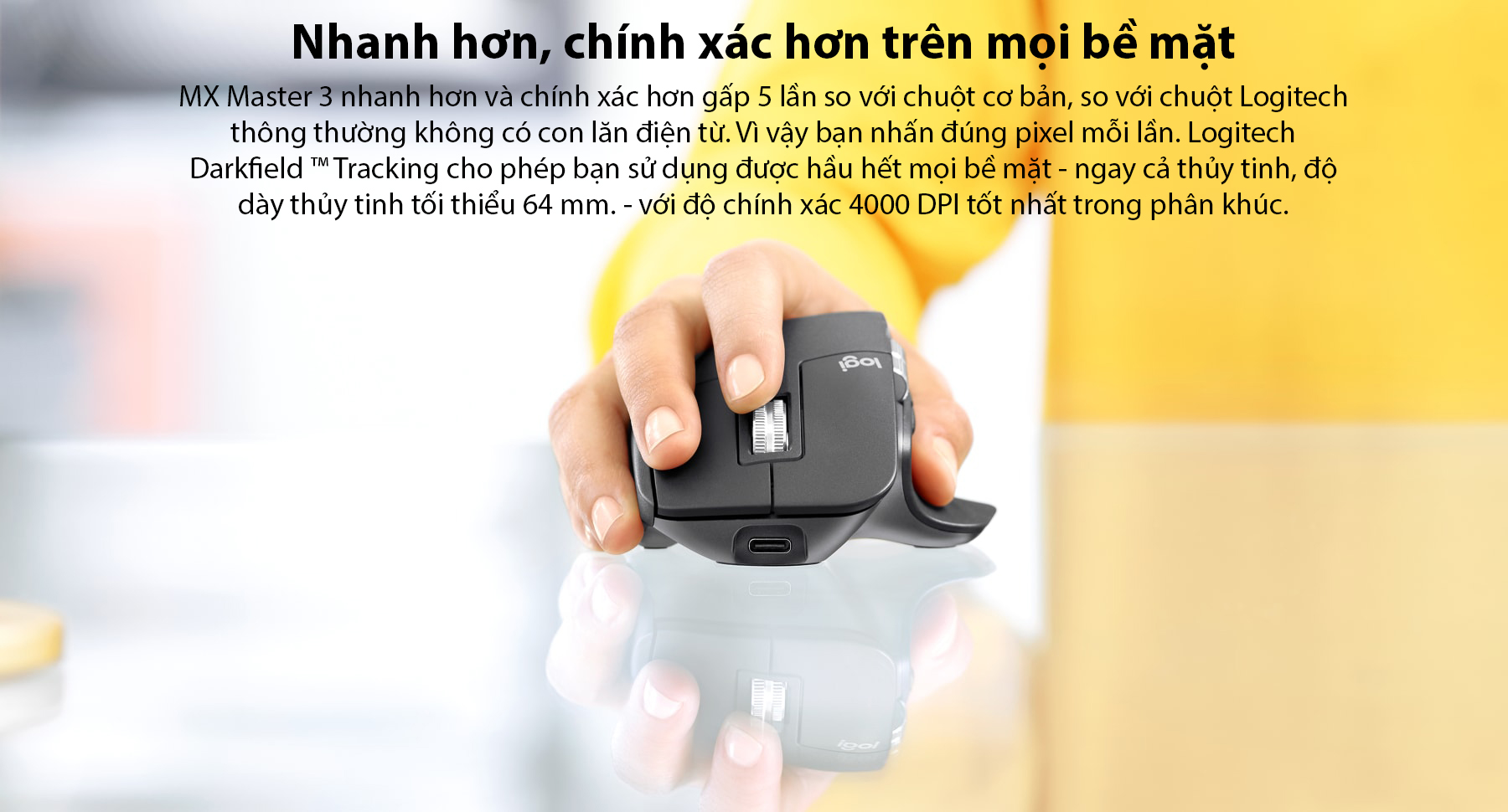 Chuột không dây Logitech MX Master 3 Mid Grey (USB/Bluetooth/Xám) 6