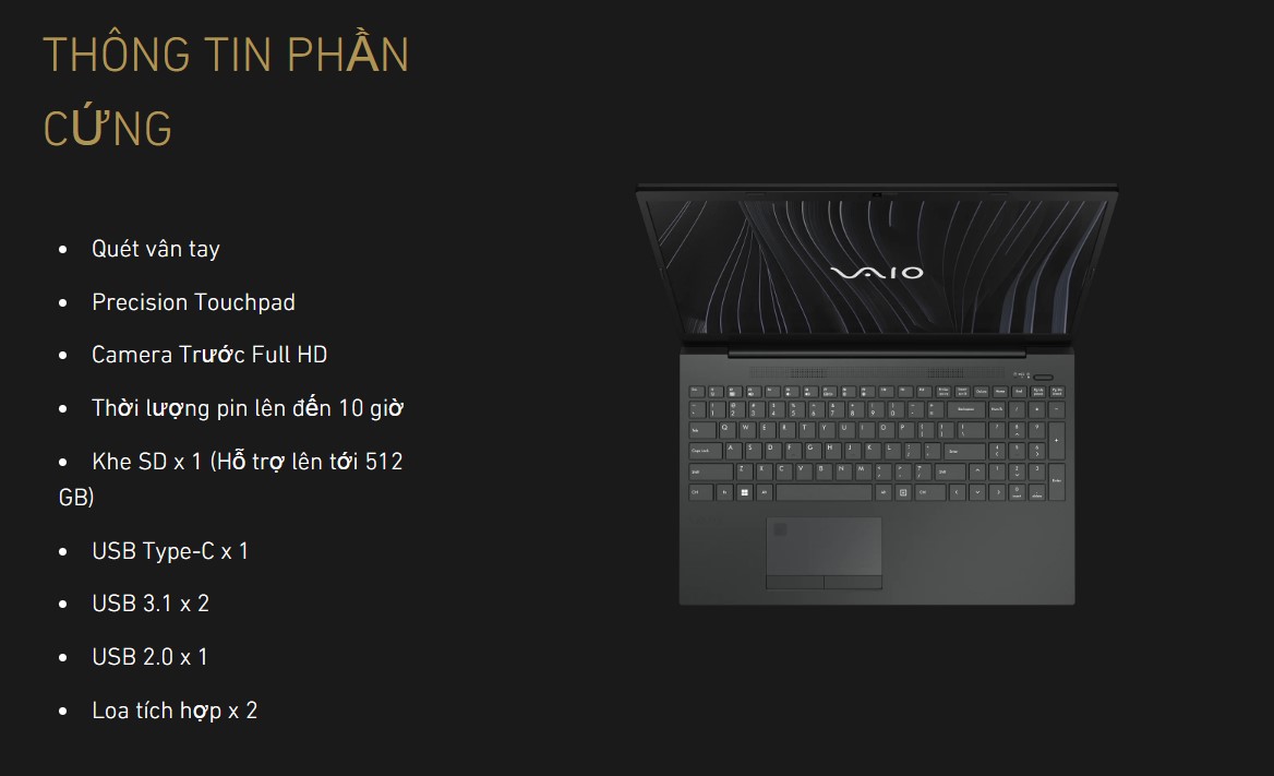 Laptop Vaio FE 15 (VWNC51527-BK) 