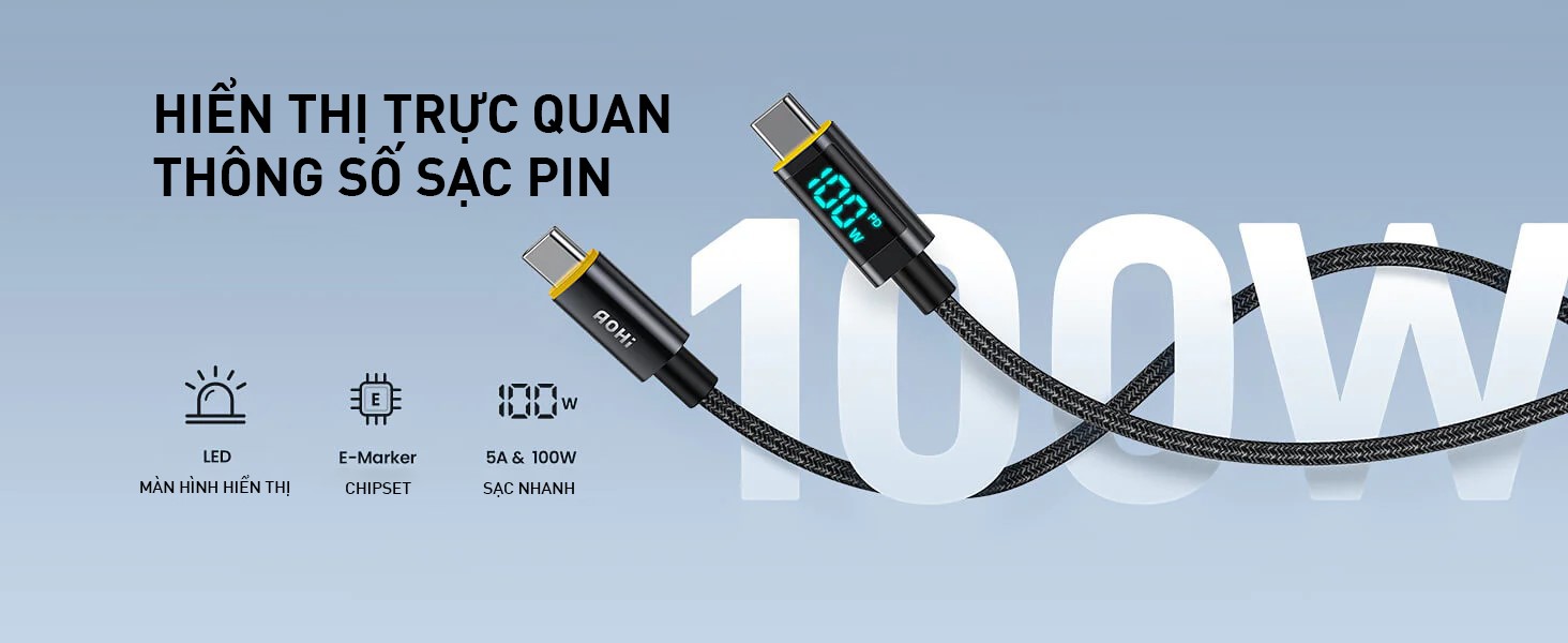 Củ sạc nhanh AOHi Magcube AOC-C011 - PD 67W - 01 cổng USB-A + 01 cổng Type-C - Màu vàng