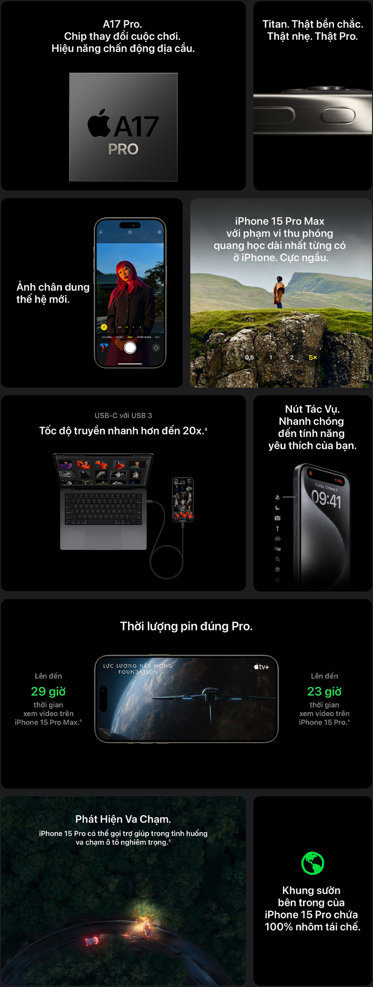 iPhone 15 Pro Max 1TB Natural Titanium (MU7J3VN/A) 