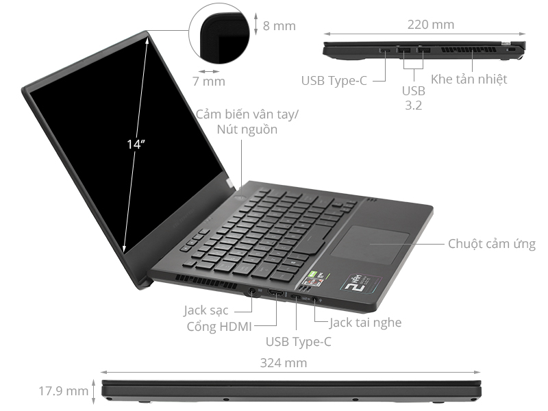 Laptop Asus Gaming ROG Zephyrus GA401QC-K2199W 