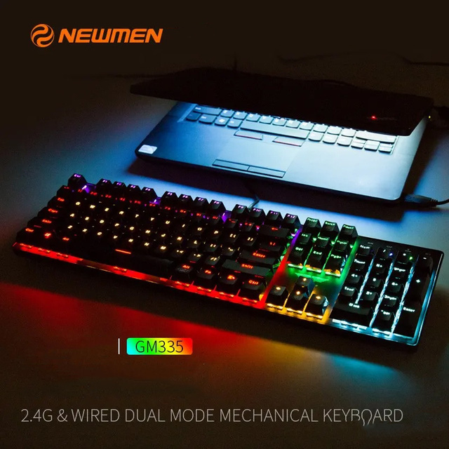 Bàn phím cơ không dây Newmen GM335 Dual Mode Black sw (USBC/RGB/Pin sạc) 1