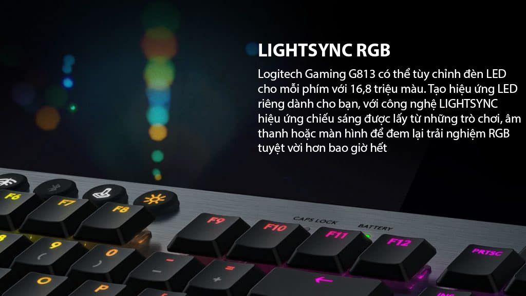 Bàn phím cơ Logitech G813 Lightsync RGB GL Clicky (USB) 4