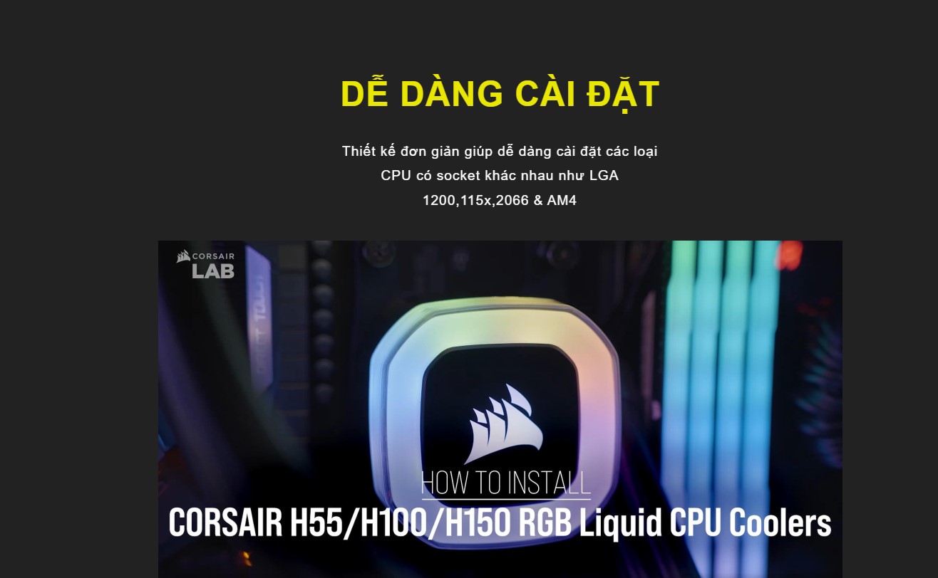 Tản nhiệt nước Corsair H150 RGB
