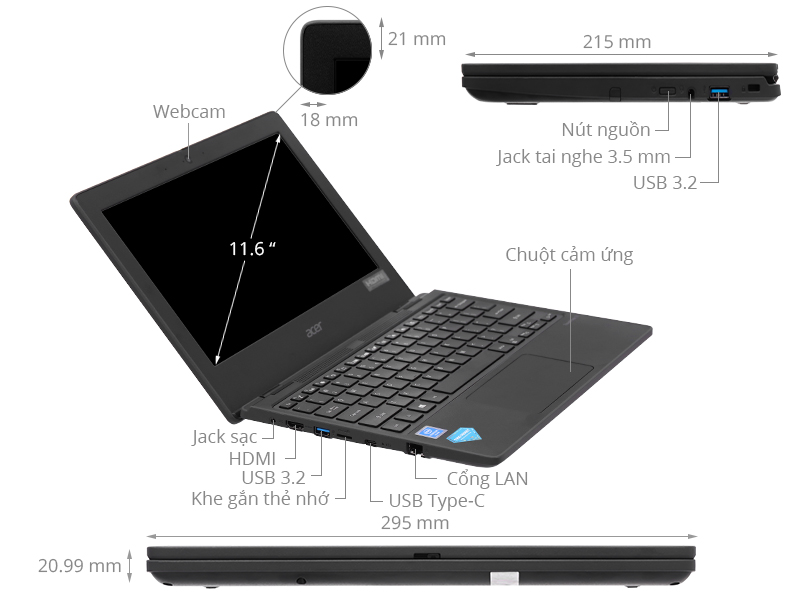 Laptop Acer TravelMate B3 TMB311