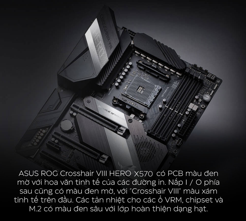 Mainboard ASUS ROG X570 CROSSHAIR VIII HERO (AMD X570, Socket AM4, ATX, 4 khe RAM DDR4)
