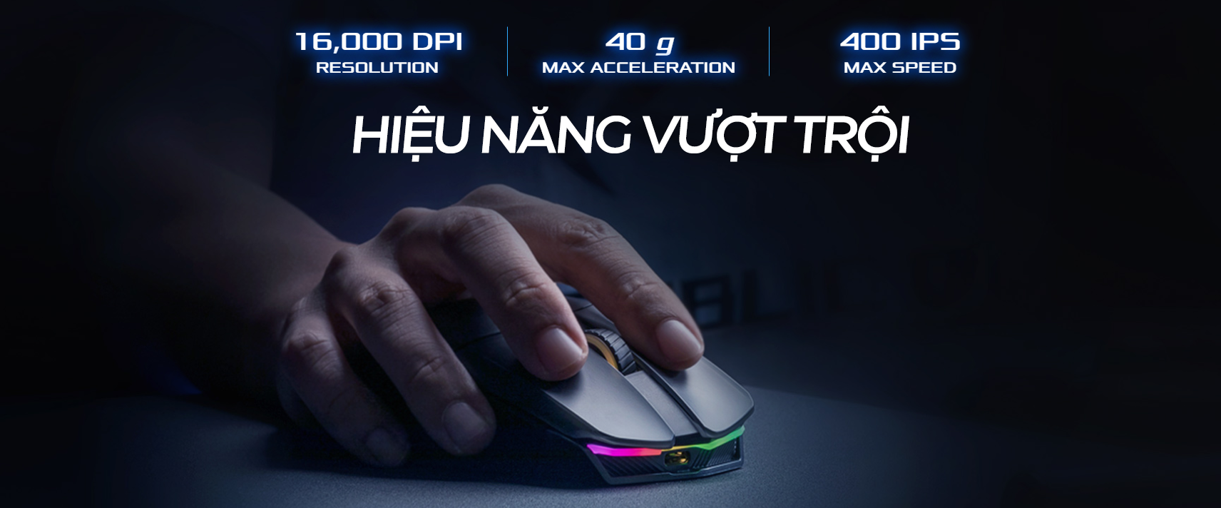Chuột không dây chơi game Asus ROG Chakram (P704) (USB/RGB/Đen)