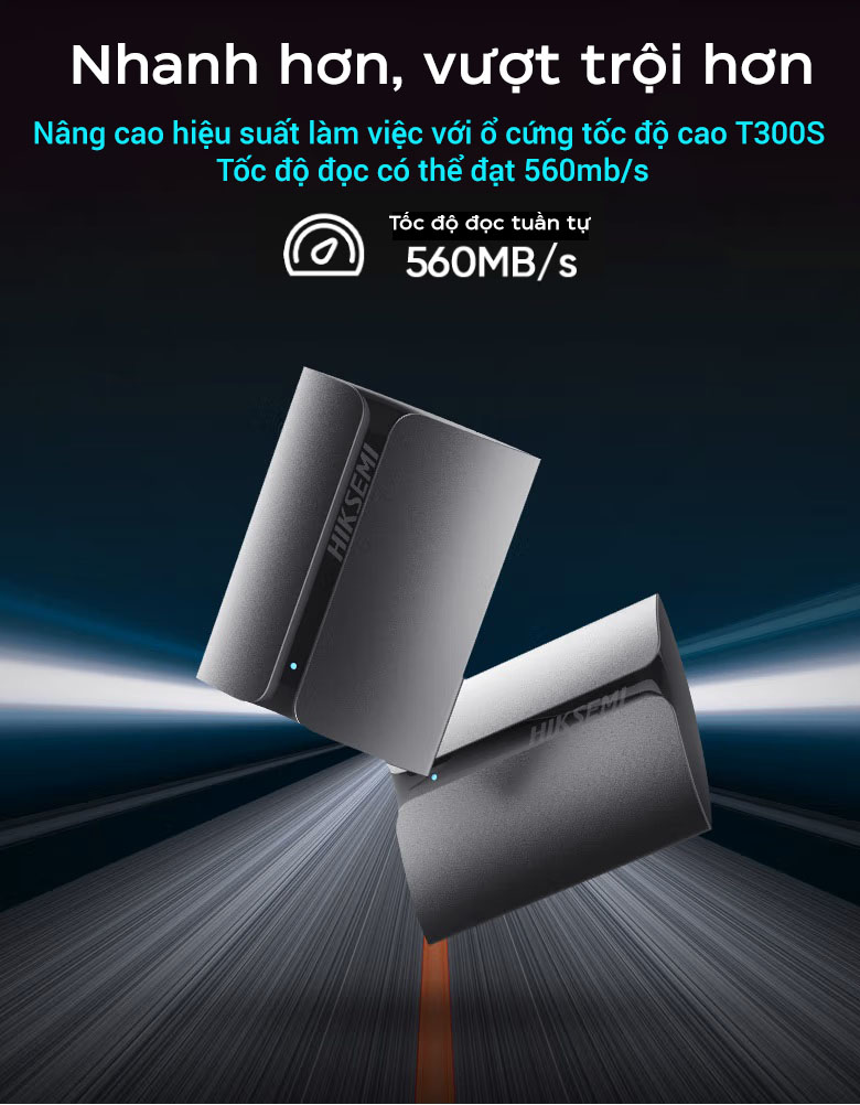 Ổ cứng di động Hikvision SSD 1TB USB3.1,TypeC HS-ESSD-T300S màu đen