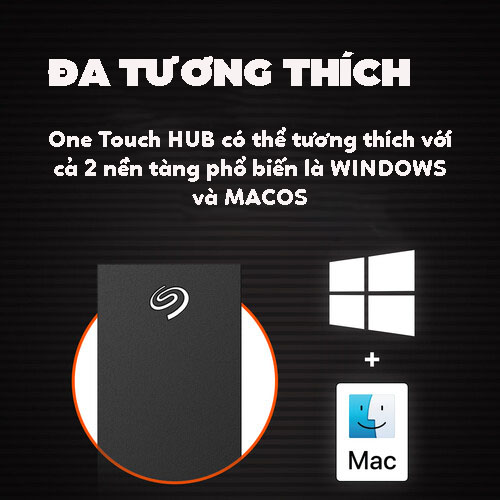  cứng gắn ngoài để bàn 10TB USB3.0/3.5 inch Seagate One Touch HUB Đen STLC10000400 