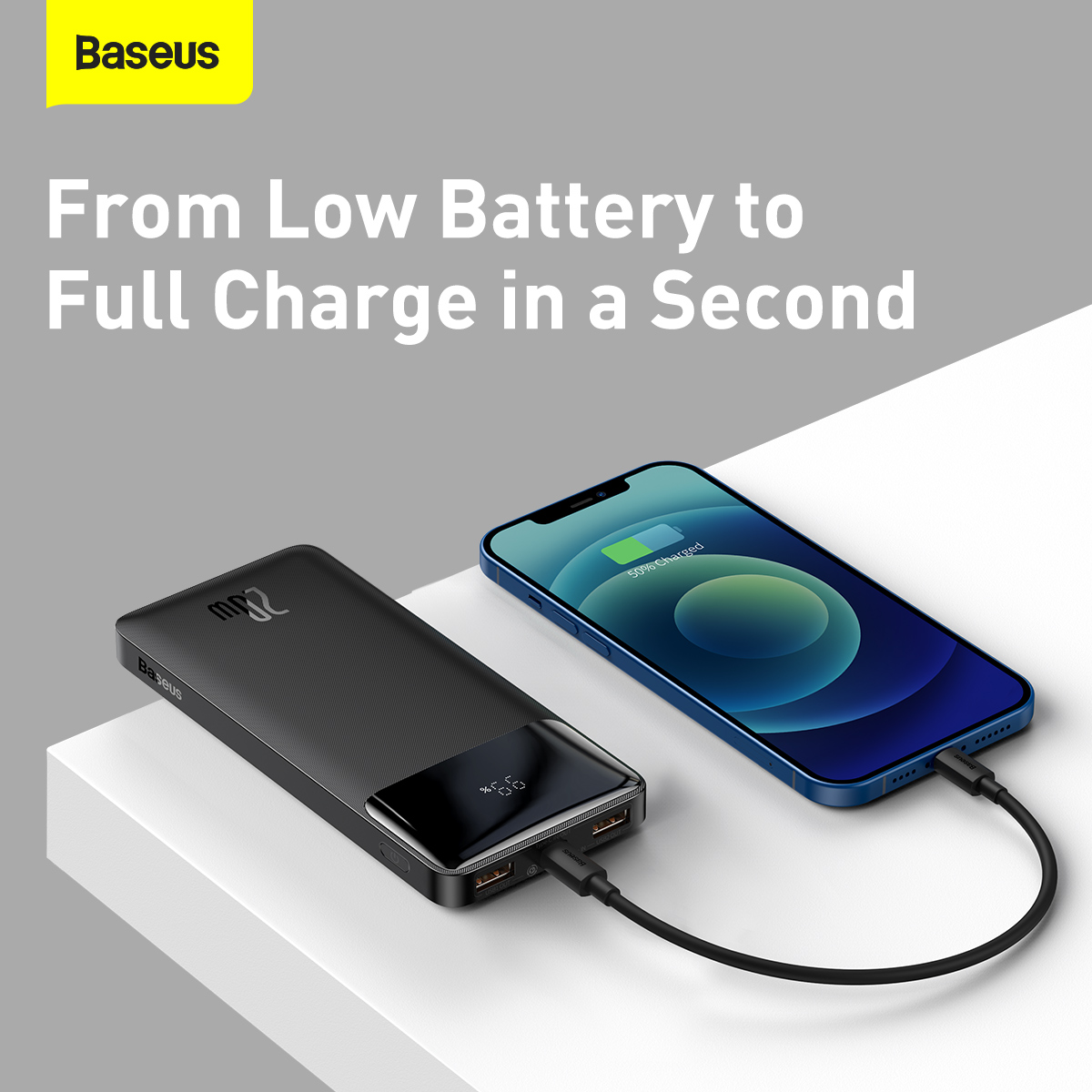 Pin Sạc dự phòng Baseus Bipow Digital Display Power bank 10000mAh 20W Black 2