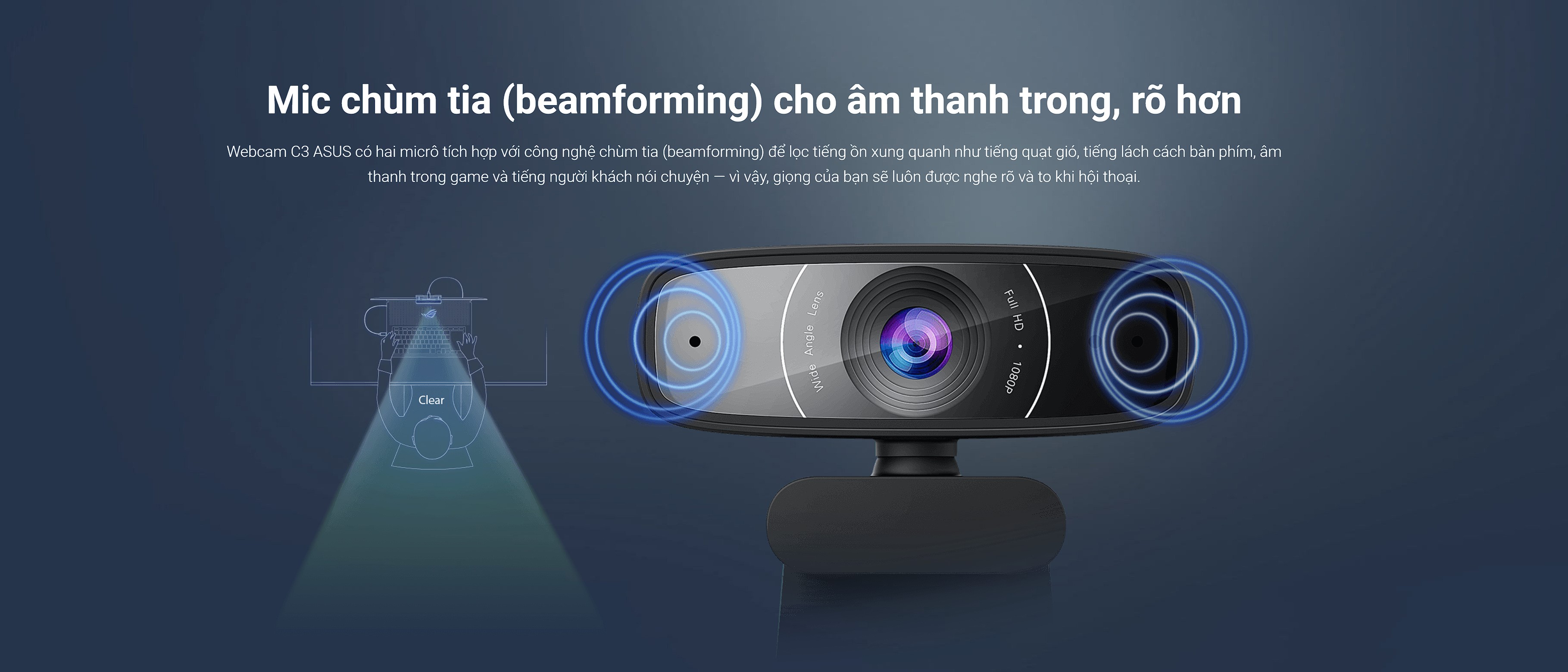 Webcam Asus C3 Full HD 1080P