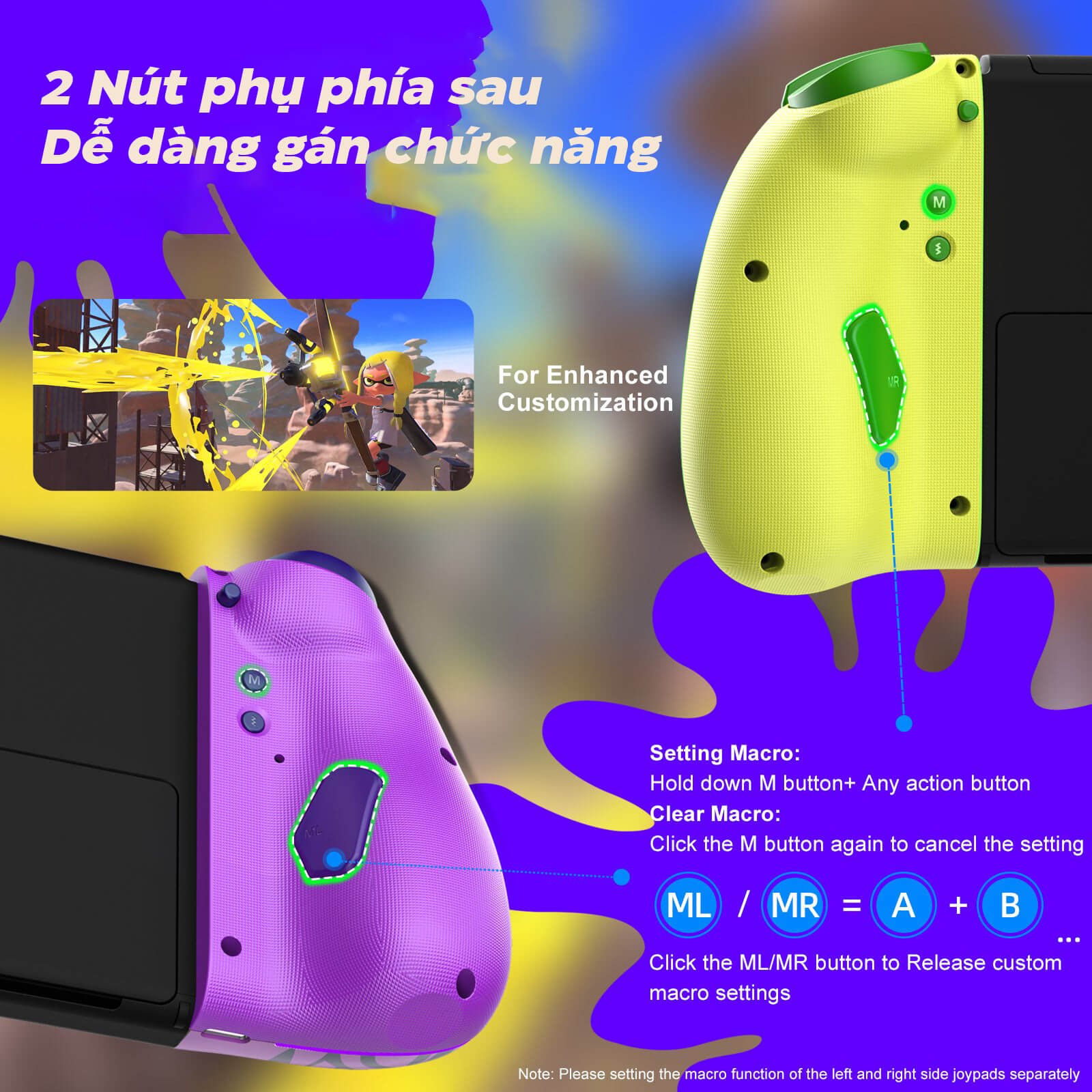 Tay cầm chơi game không dây IINE Neptune Mechanical Joypad Cho Nintendo Swtich/Lite/OLED Splatoon 3