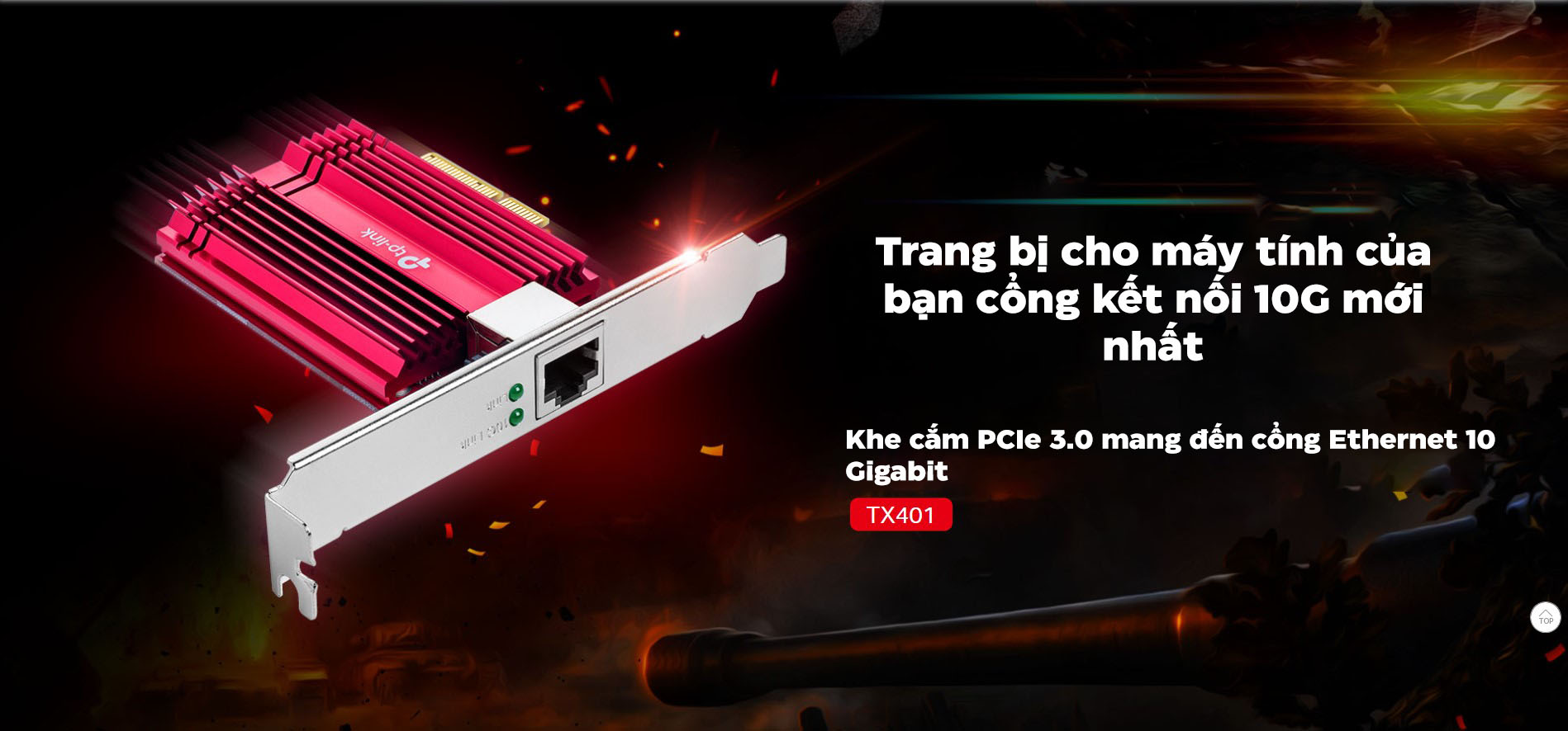 Card mạng Lan PCI Express TP-Link TX401 Tốc độ 10Gb