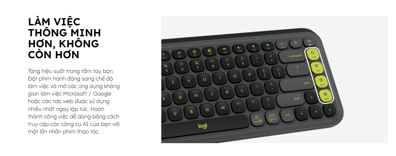 Bàn phím cơ không dây Logitech POP ICON Keys màu Đen 4