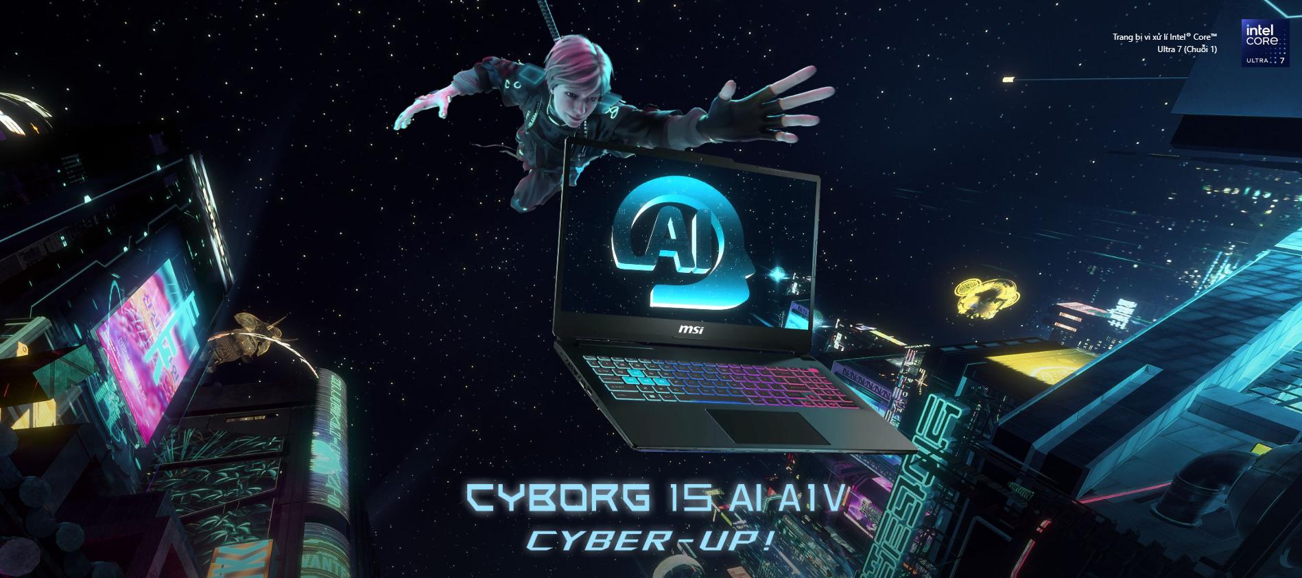 Laptop MSI Gaming Cyborg 15 (A12VE-240VN) (i7 12650H/8GB/512GB SSD/RTX4050 6GB/15.6FHD 144Hz/Win11/Đen)