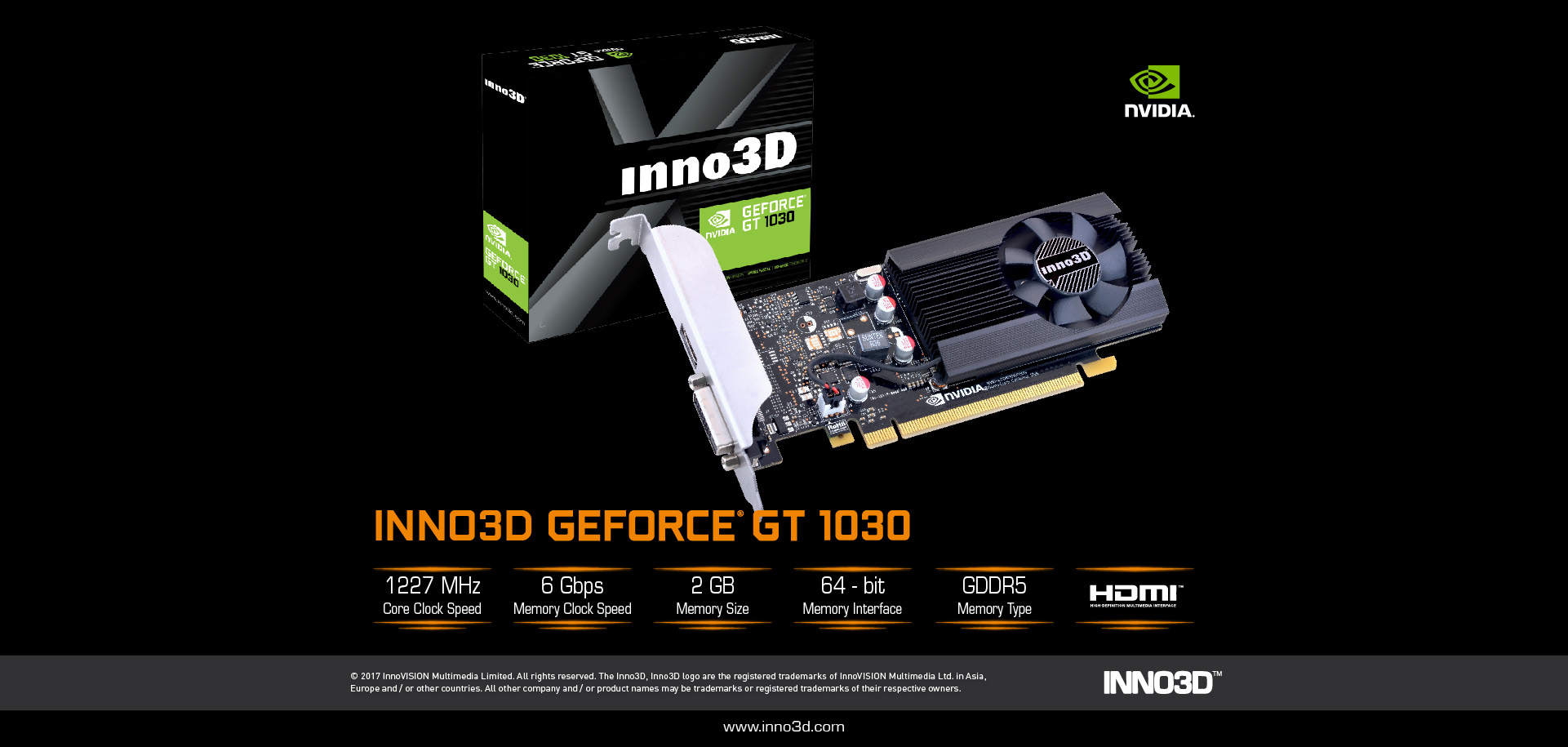 Card màn hình Inno3D GT1030 2GB fan version