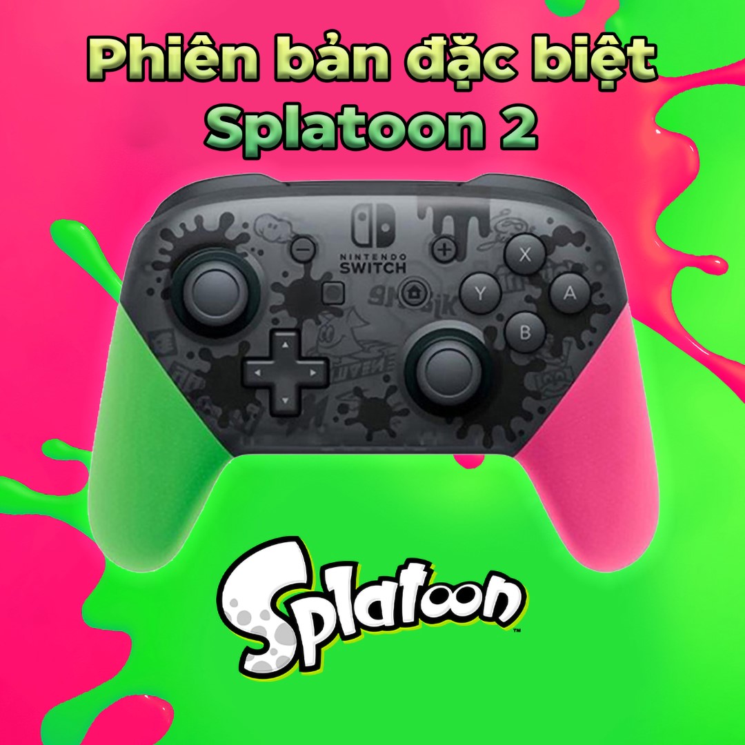 Tay cầm chơi game không dây Nintendo Switch Pro Controller - Splatoon 2 