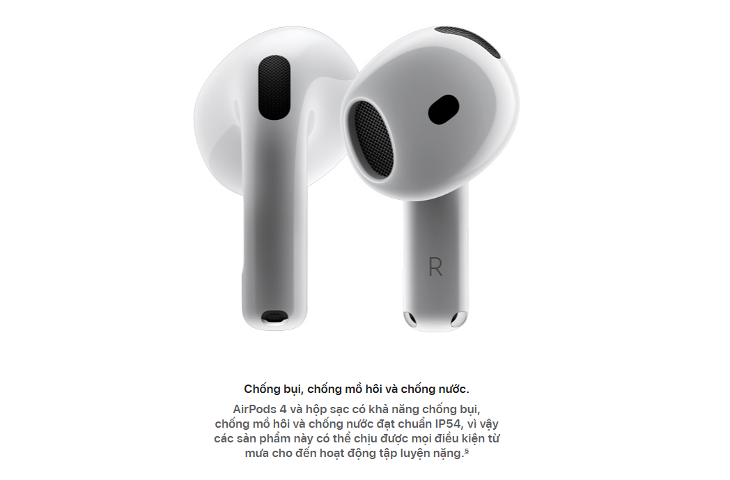 Tai nghe Bluetooth Apple AirPods 4 2024 (MXP63) 5