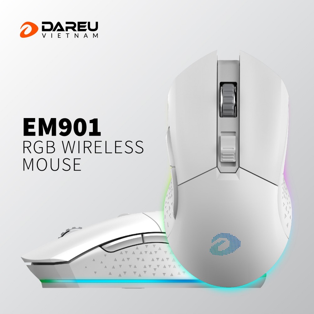 Chuột không dây Dareu EM901 RGB White 1