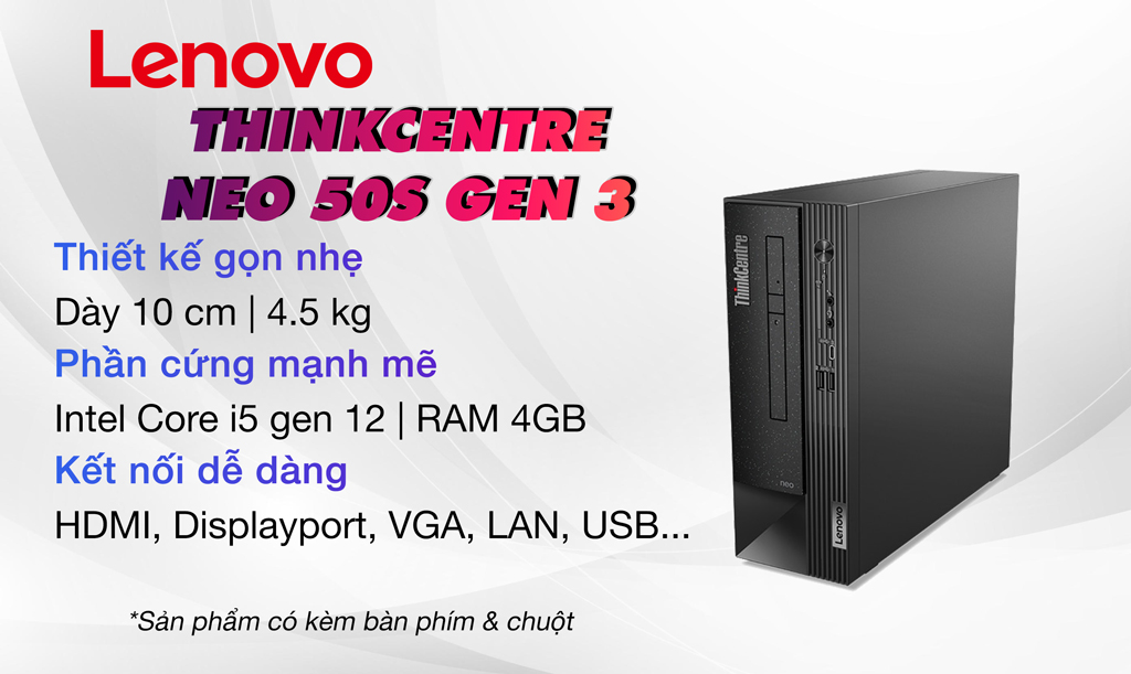 Tổng quan PC Lenovo ThinkCentre neo 50s Gen 3 i5 12400