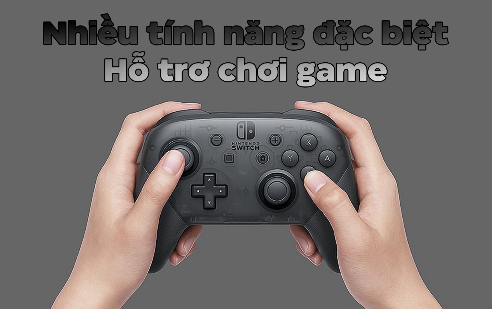 Tay cầm chơi game Nintendo Switch Pro Controller màu đen