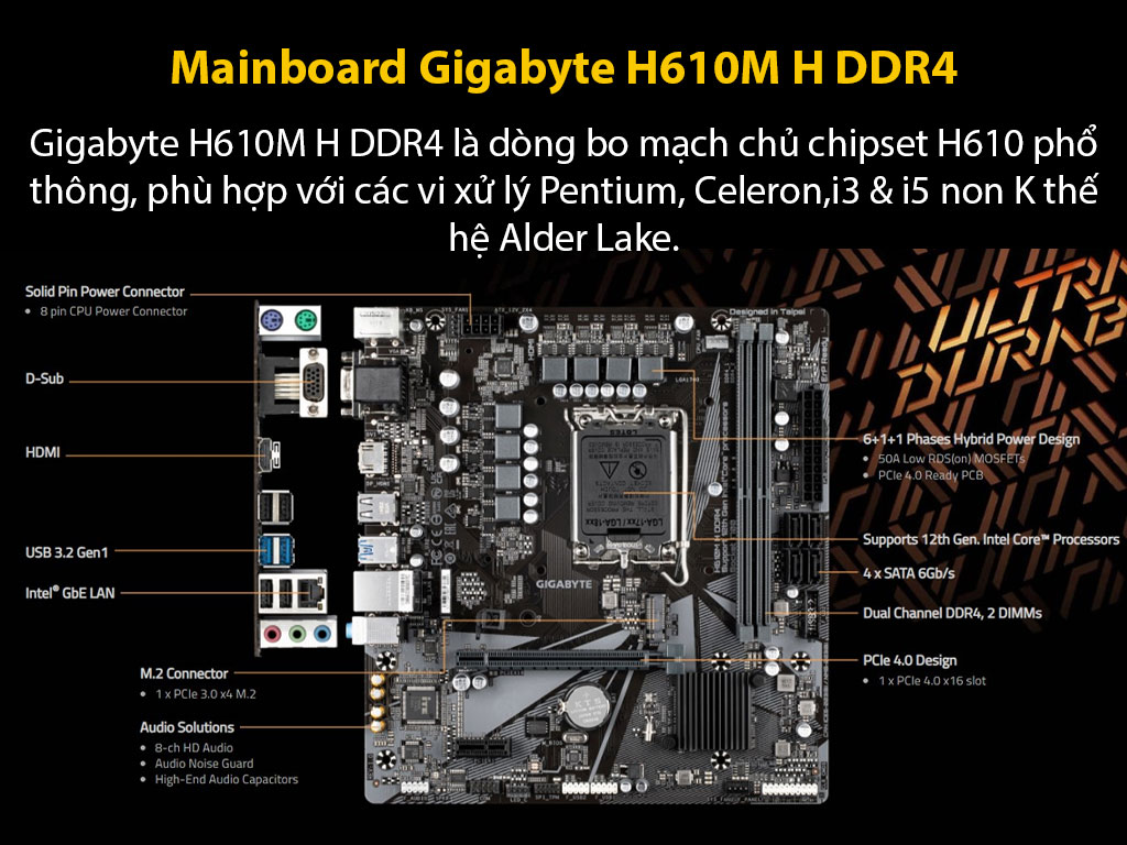 Mainboard Gigabyte H610M H DDR4