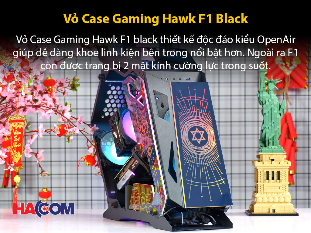 Vỏ Case Gaming Hawk F1 Black