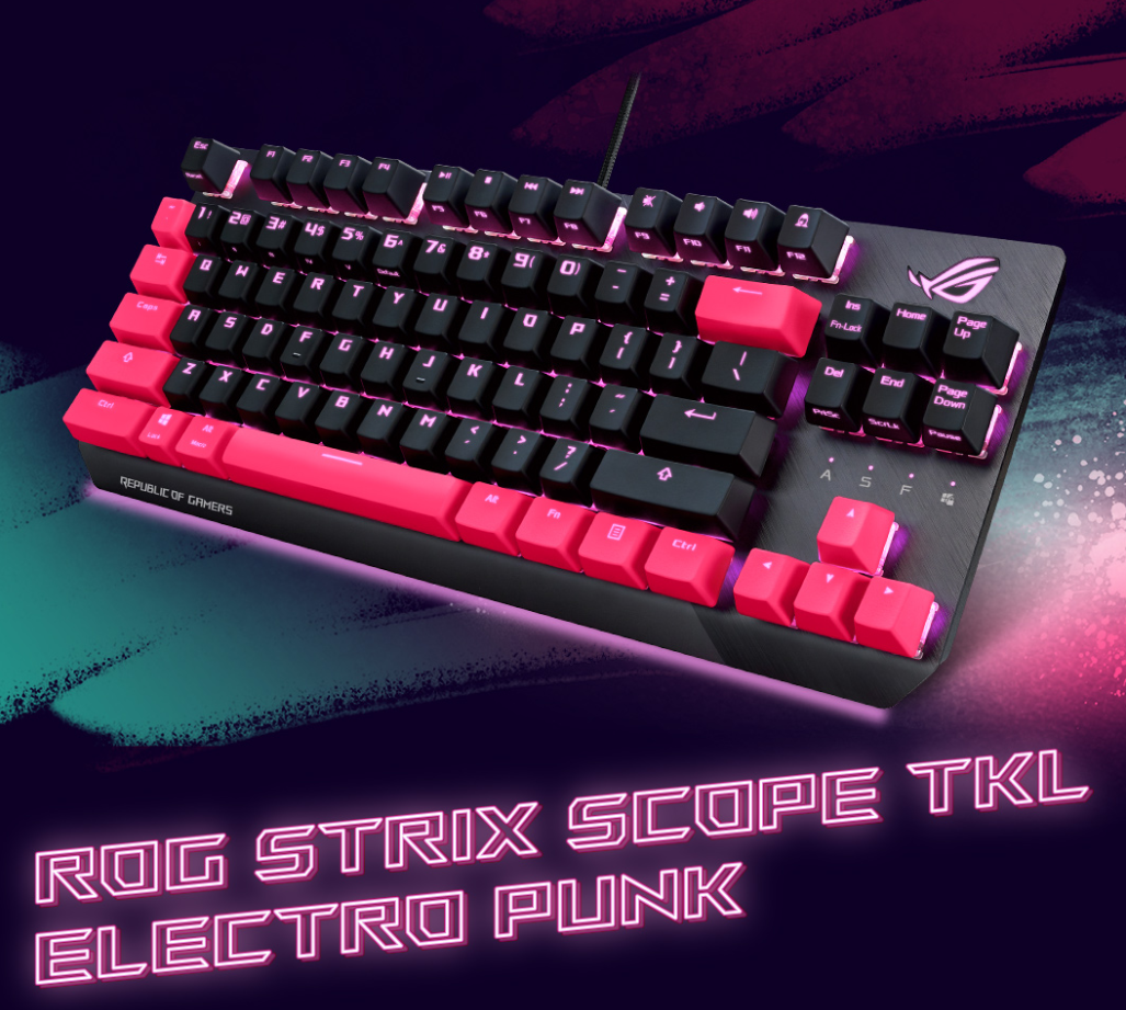 Giới thiệu Bàn phím Asus ROG Strix Scope TKL Electro Punk (USB/RGB/Red sw)