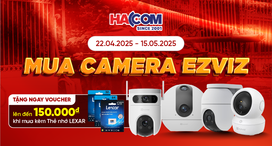 HACOM Mua Camera EZVIZ - Tặng ngay Voucher lên đến 150.000đ