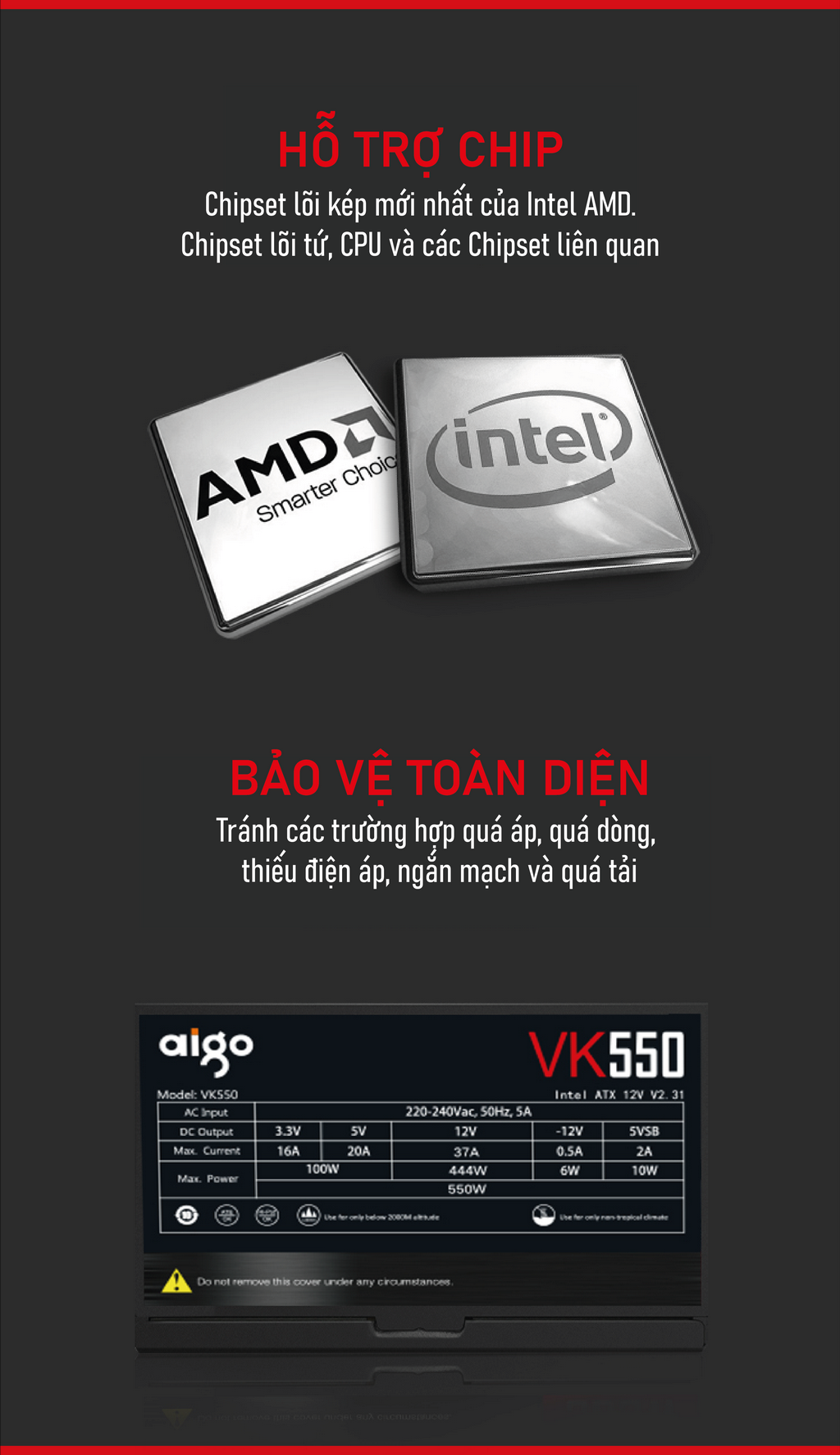 Nguồn máy tính AIGO VK650
