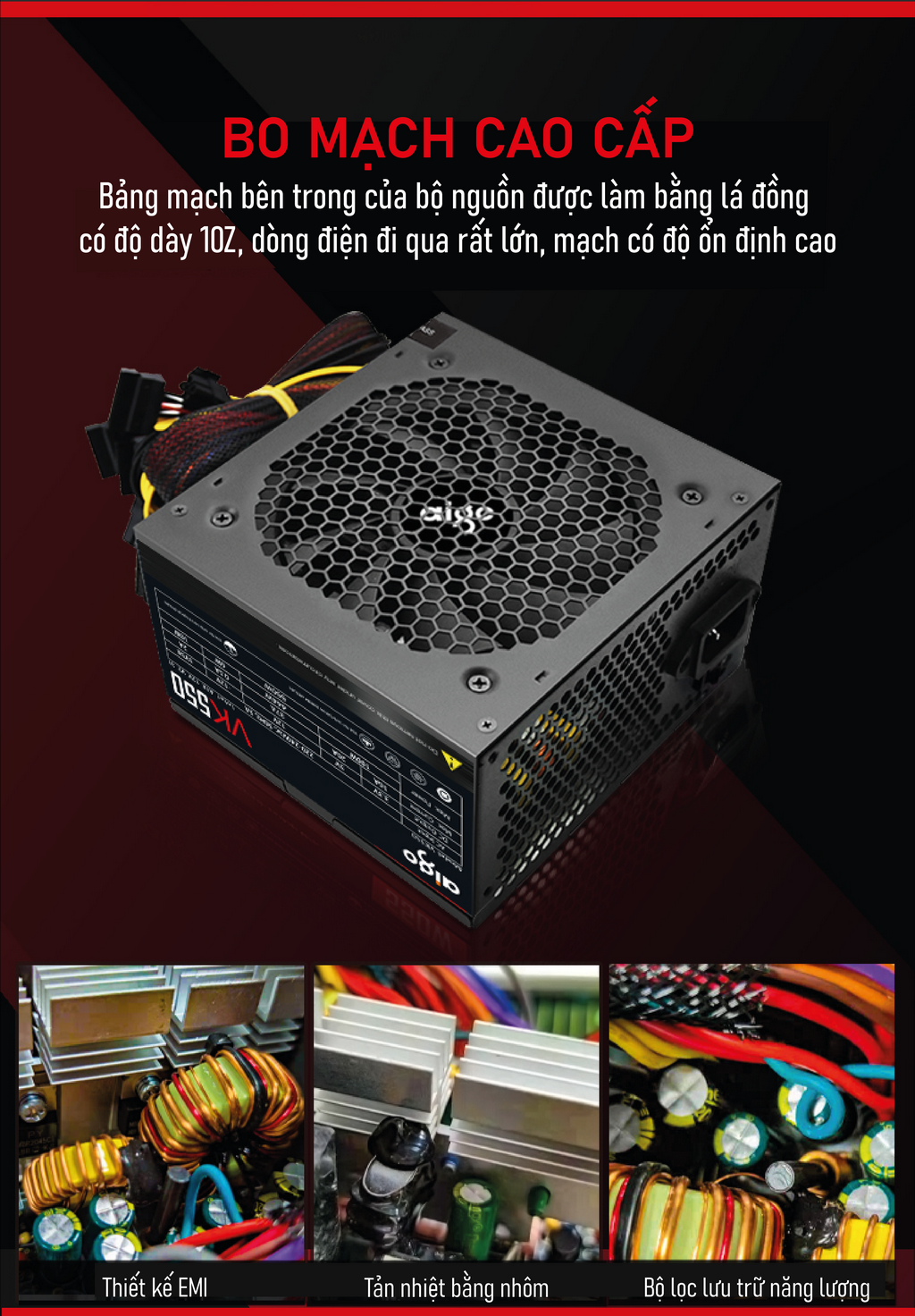 Nguồn máy tính AIGO VK550 - 500W (